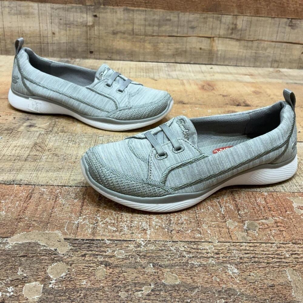 Skechers SN 23487 Shoes Womens Size 6.5 36.5 Gray Slip On Memory Foam Sneaker